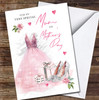 Dress Pink Mum Painted Shoes Personalised Mother's Day Card