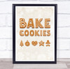 Cookies Font Bake Cookies Christmas Wall Art Print