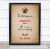Personalised Family Name Be Nice Not Naughty Christmas Event Sign Print