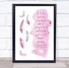 Baby Loss Miscarriage Infant Child Memorial Quote Pink Feathers Keepsake Print