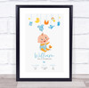 New Baby Birth Details New-born Christening Nursery Boy Toys Keepsake Gift Print