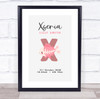 New Baby Birth Details Christening Nursery Bear Initial X X-Ray Fish Gift Print