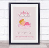 New Baby Birth Details Christening Nursery Blonde Hair Girl Keepsake Gift Print