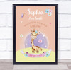 New Baby Birth Details New-born Nursery Christening Giraffe Keepsake Gift Print