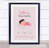 New Baby Birth Details Christening Nursery Black Hair Girl Keepsake Gift Print