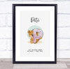 New Baby Birth Details Christening Nursery Bear Initial P Keepsake Gift Print