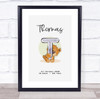 New Baby Birth Details Christening Nursery Bear Initial T Keepsake Gift Print