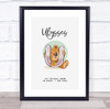 New Baby Birth Details Christening Nursery Bear Initial U Keepsake Gift Print