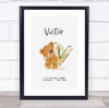 New Baby Birth Details Christening Nursery Bear Initial V Keepsake Gift Print