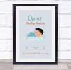 New Baby Birth Details Christening Nursery Black Hair Boy Keepsake Gift Print