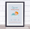 New Baby Birth Details Christening Nursery Red Hair Boy Keepsake Gift Print