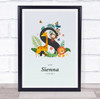 Jungle Animals Initial S Baby Birth Details Nursery Christening Gift Print