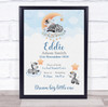 New Baby Birth Details Christening Nursery Cute Zebras Keepsake Gift Print