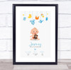 New Baby Birth Details Christening Nursery Smiling Boy Keepsake Gift Print