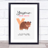 New Baby Birth Details Christening Nursery Bear Initial Yak Y Gift Print