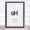 New Baby Birth Details Christening Nursery Initial H Hedgehog Gift Print