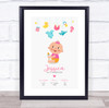 New Baby Birth Details Christening Nursery Girl Toys Keepsake Gift Print