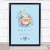 Baby Pregnancy Blue Due Date Keepsake Gift Print