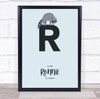 Initial Letter R With Racoon Personalised Children's Wall Art Print Initial Letter R With Racoon Personalised Children's Wall Art Print