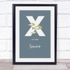 Initial Letter X X-Ray Fish Personalised Children's Wall Art Print