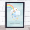 Rainbow Cloud Baby Girl Green Dream Big Little One Children's Wall Art Print