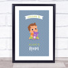 Brunette Boy Playing With Toy Room Personalised Children's Wall Art Print