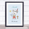 Bear Indian With A Bow And Arrow Personalised Children's Wall Art Print