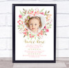 Any Age Birthday Favourite Things Interests Milestones Floral Photo Gift Print