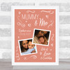 Mummy And Me Baby Photo Doodles Mother's Day Coral Birthday Gift Nursery Print