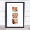 New Baby Birth Details New-born Christening Nursery 3 Photos Keepsake Gift Print