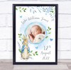 New Baby Birth Details Nursery Christening Peter Rabbit Boy Date Photo Print