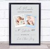 New Baby Birth New-born Nursery Christening 2 Photos Boy Keepsake Gift Print