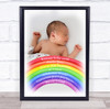 Rainbow Photo Birth Details Nursery Christening New Baby Keepsake Gift Print