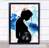 Pregnancy Lady Silhouette Pregnancy Baby Scan Picture Photo Keepsake Gift Print