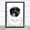 Watercolour Leaves Pregnancy Baby Scan Picture Photo Keepsake Gift Print