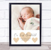 Our First Grandchild Photo Heart Quote Yellow Grandparents New Baby Gift Print