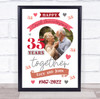 35 Years Together 35th Wedding Anniversary Coral Photo Personalised Gift Print