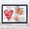 60 Years 60th Anniversary Wedding Heart Photo Personalised Gift Art Print