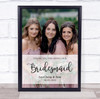 Bridesmaid Thank You Photo Minimal Details Personalised Gift Art Print