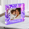 Spring Floral Photo Mummy Violet Square Personalised Gift Acrylic Block