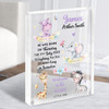 New Baby Birth Details Nursery Christening Jungle Animals Acrylic Block