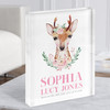 New Baby Birth Details New-born Nursery Christening Deer Acrylic Block