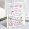 Fairy Purple Child Girl Loves Favourite Things Acrylic Block