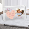 Mum Look Up To Heart Peach Photo Personalised Acrylic Block