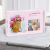 Thank You Mum Flowers Photo Pink Personalised Acrylic Block