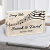 Landscape Wavy Music Notes Names & Dates Any Song Lyric Acrylic Block