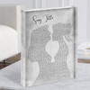 Lesbian Women Gay Couple Wedding Grey Any Song Lyric Acrylic Block