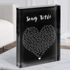 Black Heart Any Song Lyric Acrylic Block