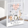On Your Wedding Day Car Cake Rings Flowers Hearts Gift Acrylic Block