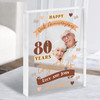 80 Years Together 80th Wedding Anniversary Oak Photo Gift Acrylic Block